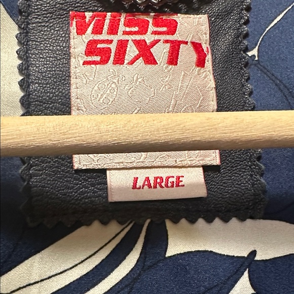 MISS SIXTY Women's Navy Blue Leather Jacket - Picture 2 of 3